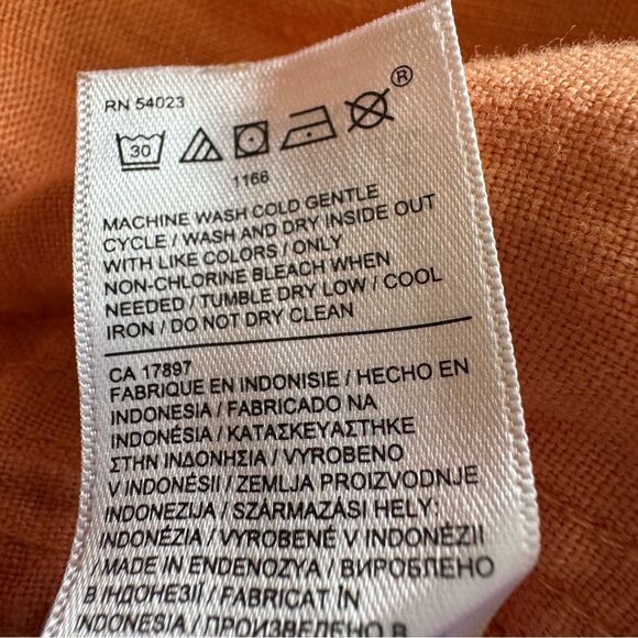 Athleta Womens 12 Cabo Linen Jogger in Orange Elastic Waistband Drawstring - Picture 9 of 10